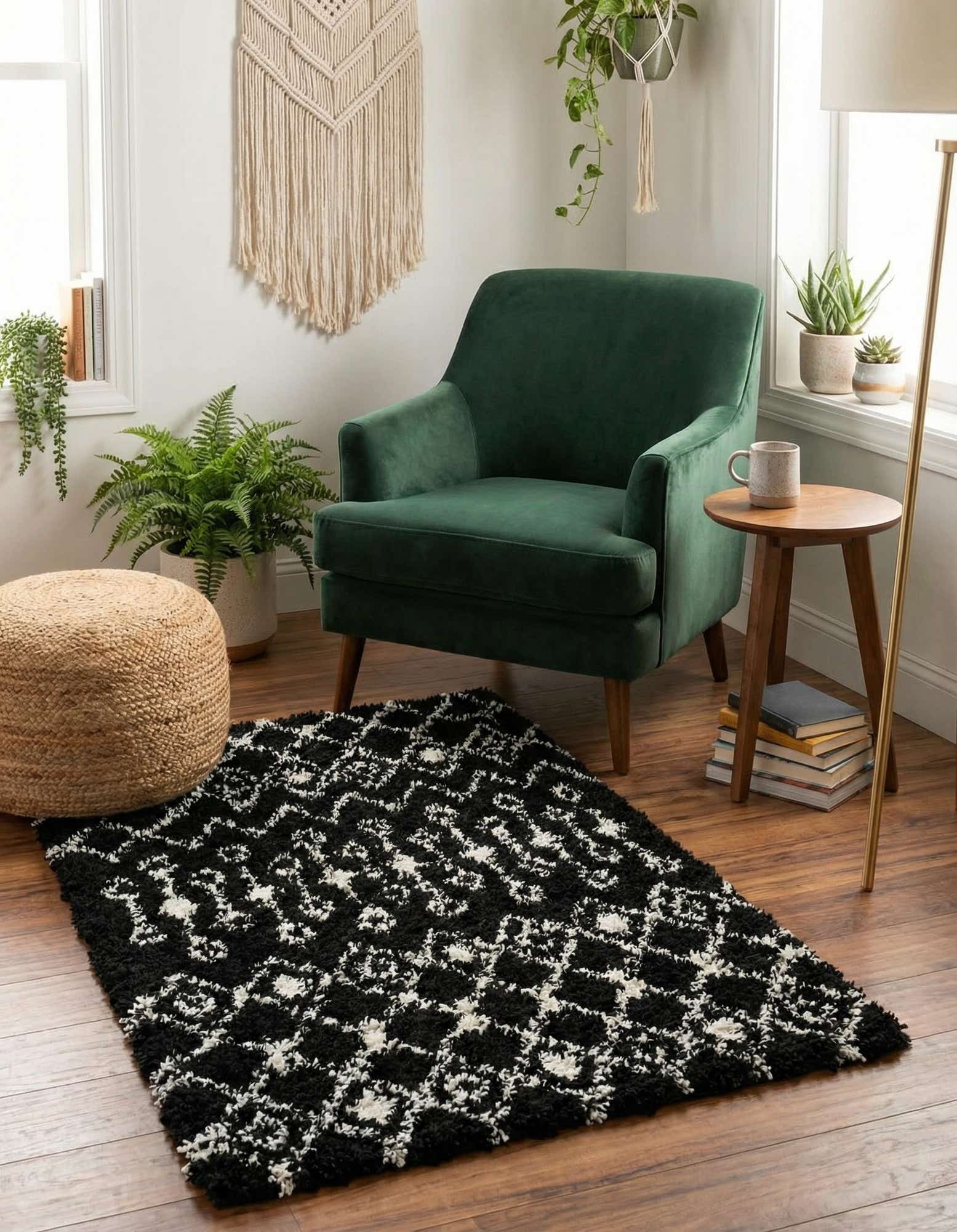 2' x 3' Moroccan Trellis Shag Rug