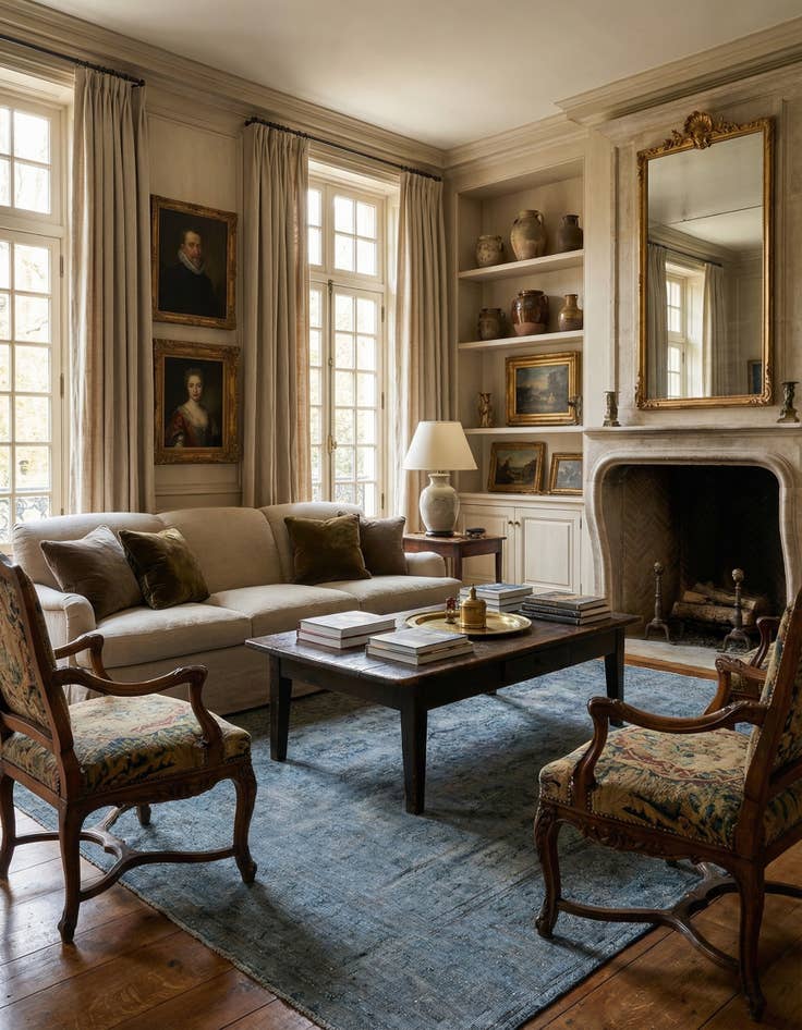 Detail image of 9' 5 x 12' 9 Vintage Royal Wool Rug