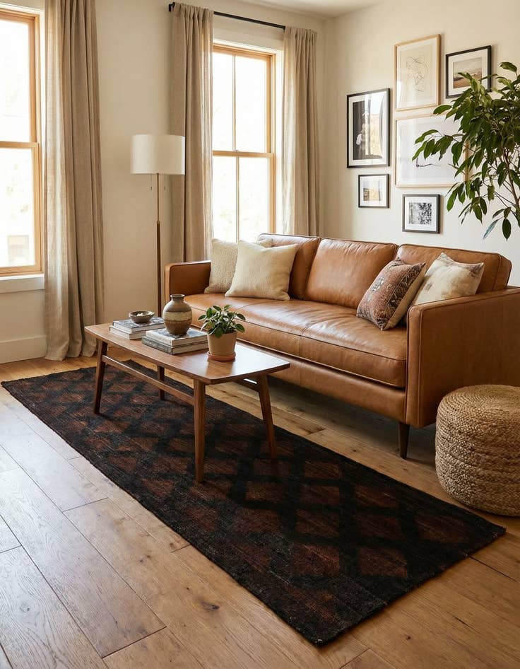 Detail image of  3' 9 x 11' 8  Hand Knotted Moroccan Wool Runner Rug