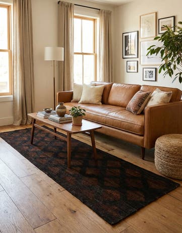 3' 9 x 11' 8 Hand Knotted Moroccan Wool Runner Rug