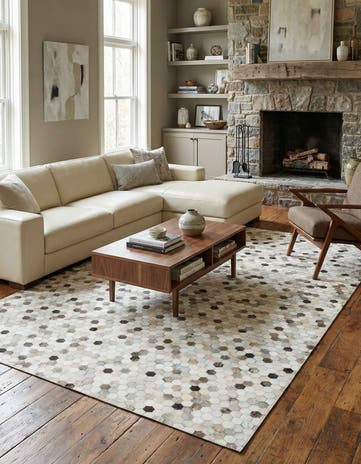 6' 7 x 10' 1 Cowhide Stocks Rug
