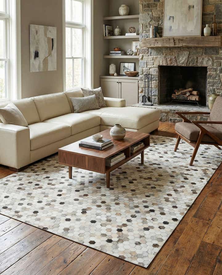 6' 7 x 10' 1 Cowhide Stocks Rug