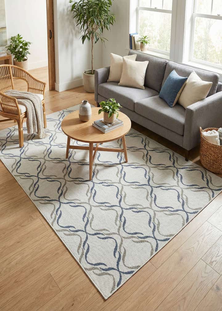 4' x 6' Easy-Clean Trellis Indoor / Outdoor Rug
