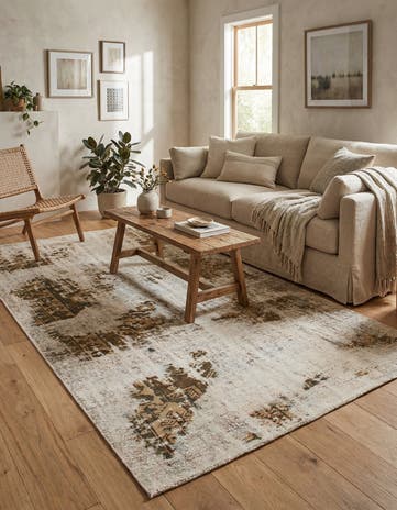 4' 9 x 8' 10 Hand Knotted Ultra Vintage Persian Wool Rug
