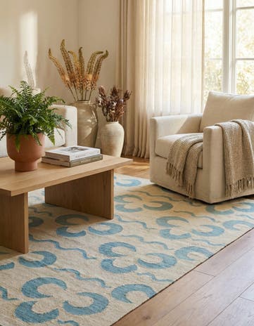 5' 2 x 6' 5 Hand Woven Kilim Modern Wool Rug