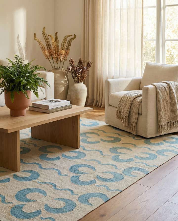 5' 2 x 6' 5 Hand Woven Kilim Modern Wool Rug