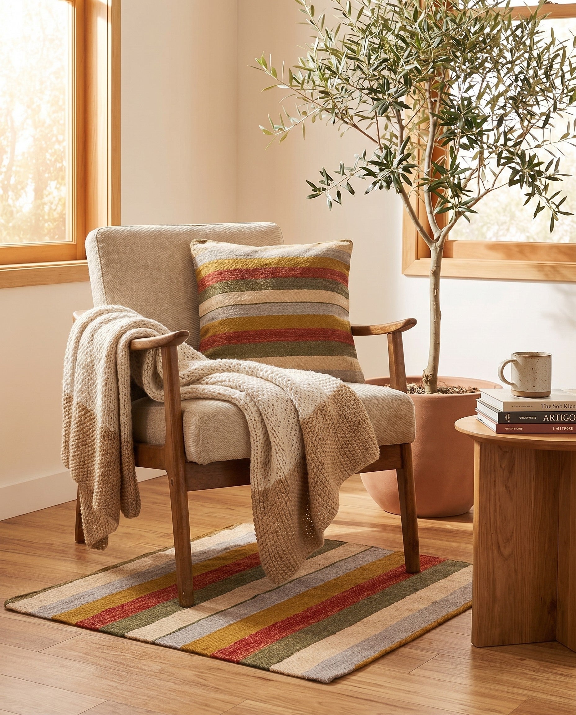 3' x 3' 1 Hand Woven Pillow Wool Square Rug