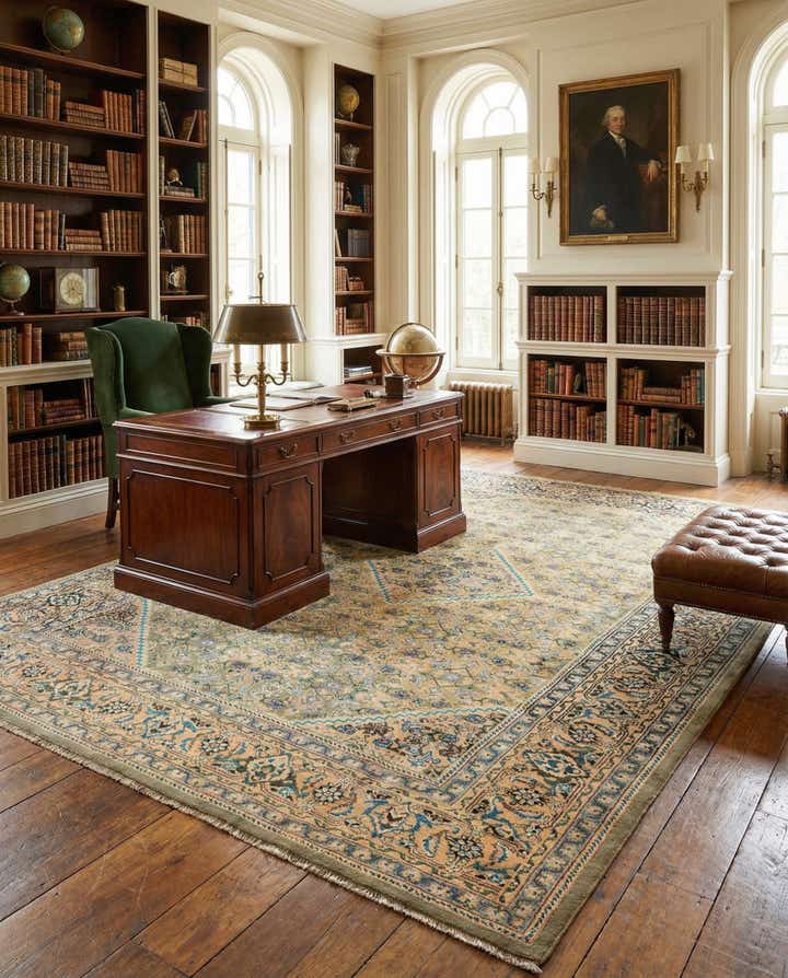 9' 10 x 13' 4 Hand Knotted Farahan Persian Wool Rug