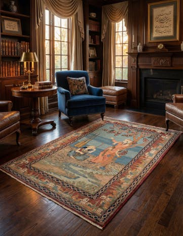 3' 3 x 5' 3 Hand Knotted Tabriz Persian Wool Rug