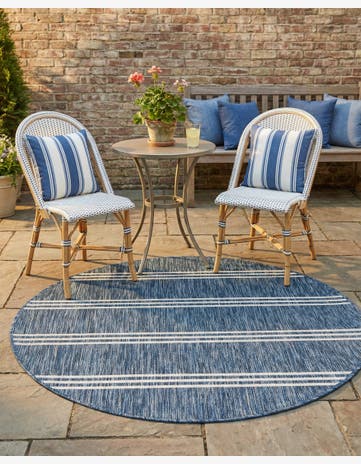 4' x 4' Easy-Clean Jill Zarin Anguilla Indoor / Outdoor Round Rug