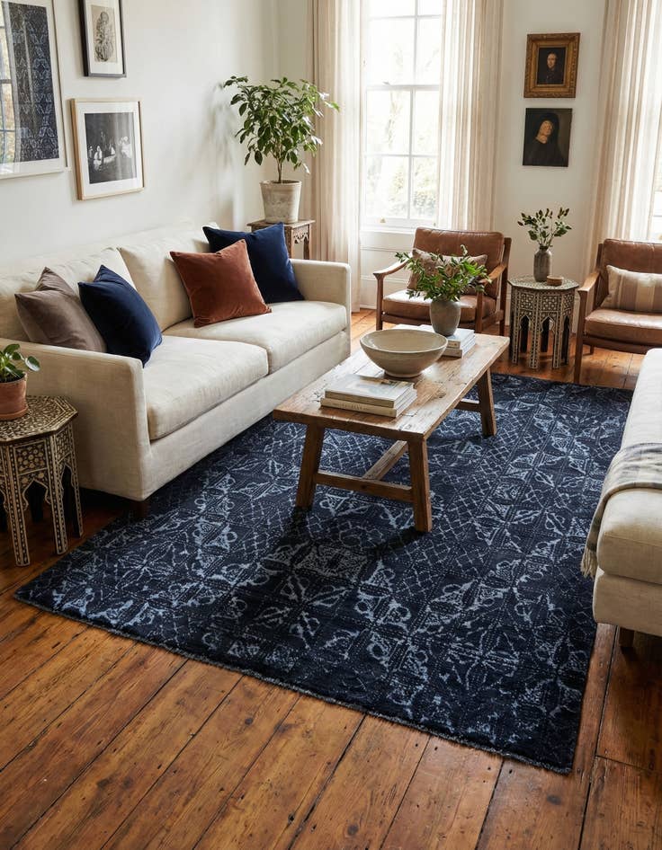 Detail image of 4' 9 x 7' 10  Hand Knotted Darya Rug