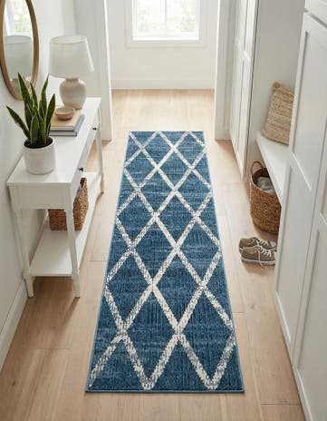 Navy Blue Starlight Runner Rug