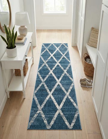 Navy Blue Starlight Runner Rug