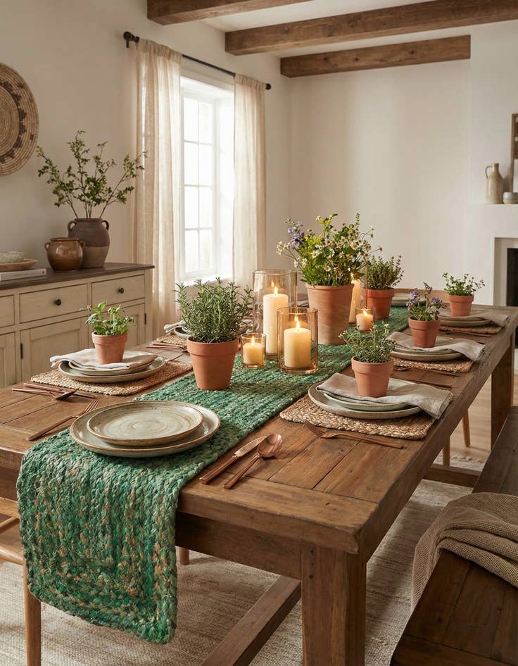 Detail image of  1' 2 x 10'  Hand Braided Chindi Table Runner Rug