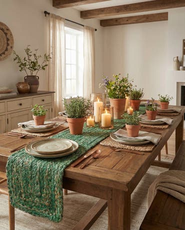  1' 2 x 10'  Hand Braided Chindi Table Runner Rug