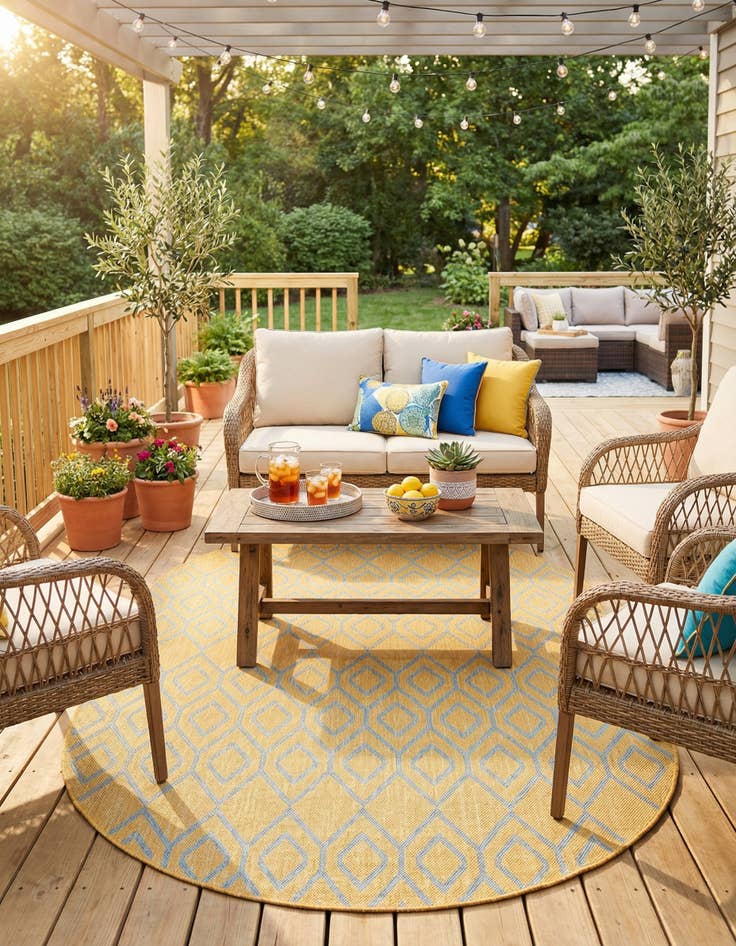 Detail image of 5' 3 x 8'  Washable Jill Zarin Turks and Caicos Indoor / Outdoor Oval Rug