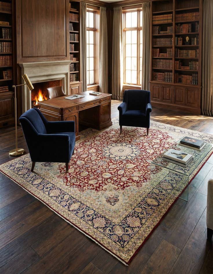 Detail image of 10' 1 x 13' 1  Hand Knotted Kerman Persian Rug