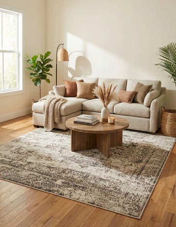 Cream Mojave Square Rug
