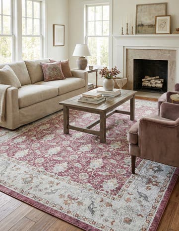Burgundy Red Washable Timeless Rug