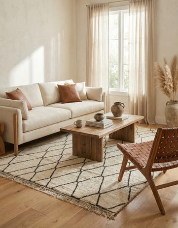 6' 3 x 9' 4 Hand Knotted Moroccan Wool Rug
