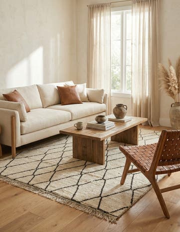 6' 3 x 9' 4 Hand Knotted Moroccan Wool Rug