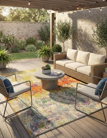 7' x 10' Easy-Clean Modern Indoor / Outdoor Rug