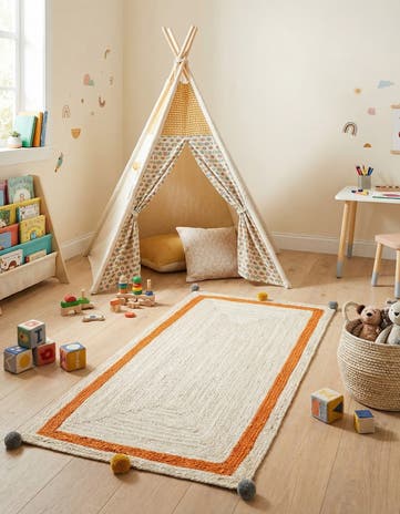 2' x 4' 1 Hand Braided Kids Braided Jute Runner Rug