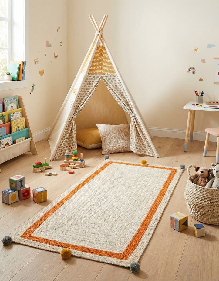 2' x 4' 1 Hand Braided Kids Braided Jute Runne...
