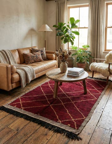4' 1 x 6' 3 Hand Knotted Moroccan Wool Rug