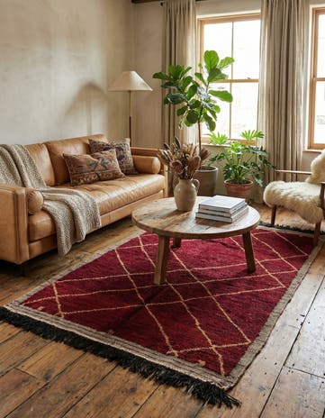 4' 1 x 6' 3 Hand Knotted Moroccan Wool Rug