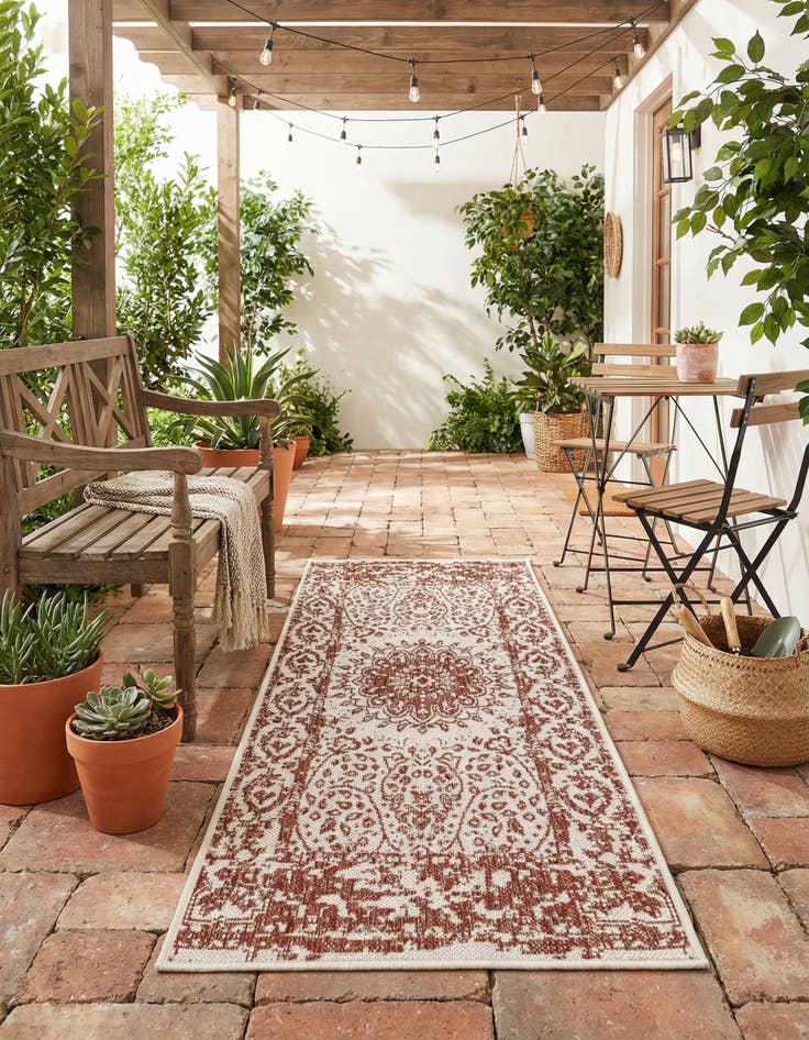 Detail image of  2' x 4'  Washable Traditional Indoor / Outdoor Runner Rug