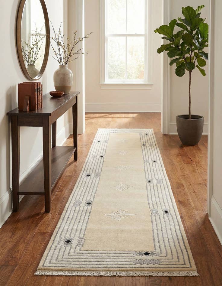 Detail image of 2' 7 x 13'  Hand Knotted Darya Wool Runner Rug