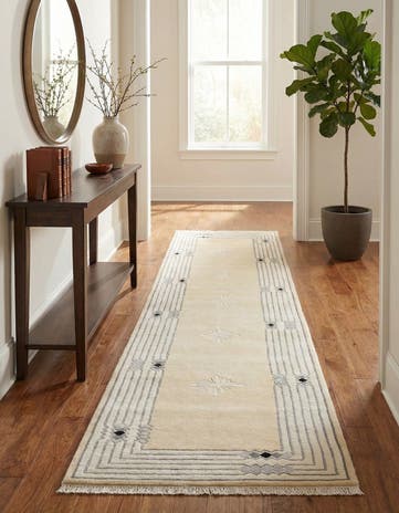 2' 7 x 13' Hand Knotted Darya Wool Runner Rug