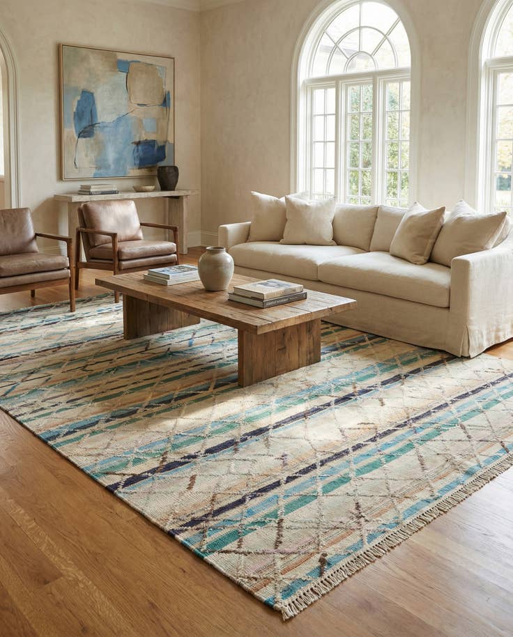 Detail image of 6' 7 x 10' 1 Hand Knotted Darya Wool Rug