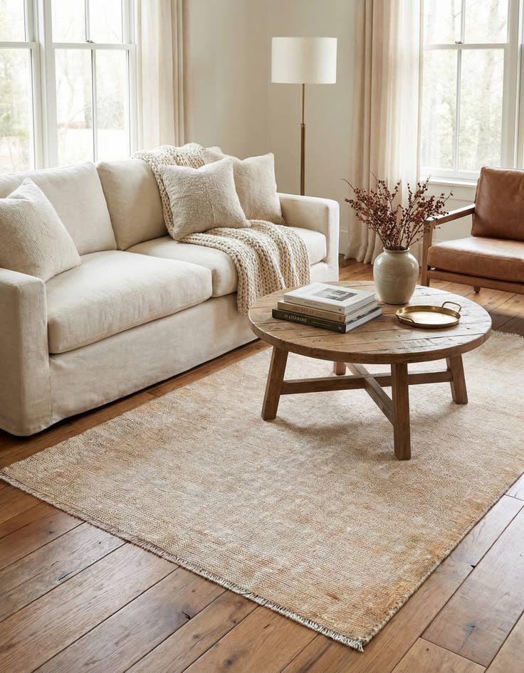 Detail image of  3' 7 x 6'  Hand Knotted Ultra Vintage Persian Wool Rug