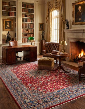 9' 7 x 13' Hand Knotted Kashmar Persian Wool Rug