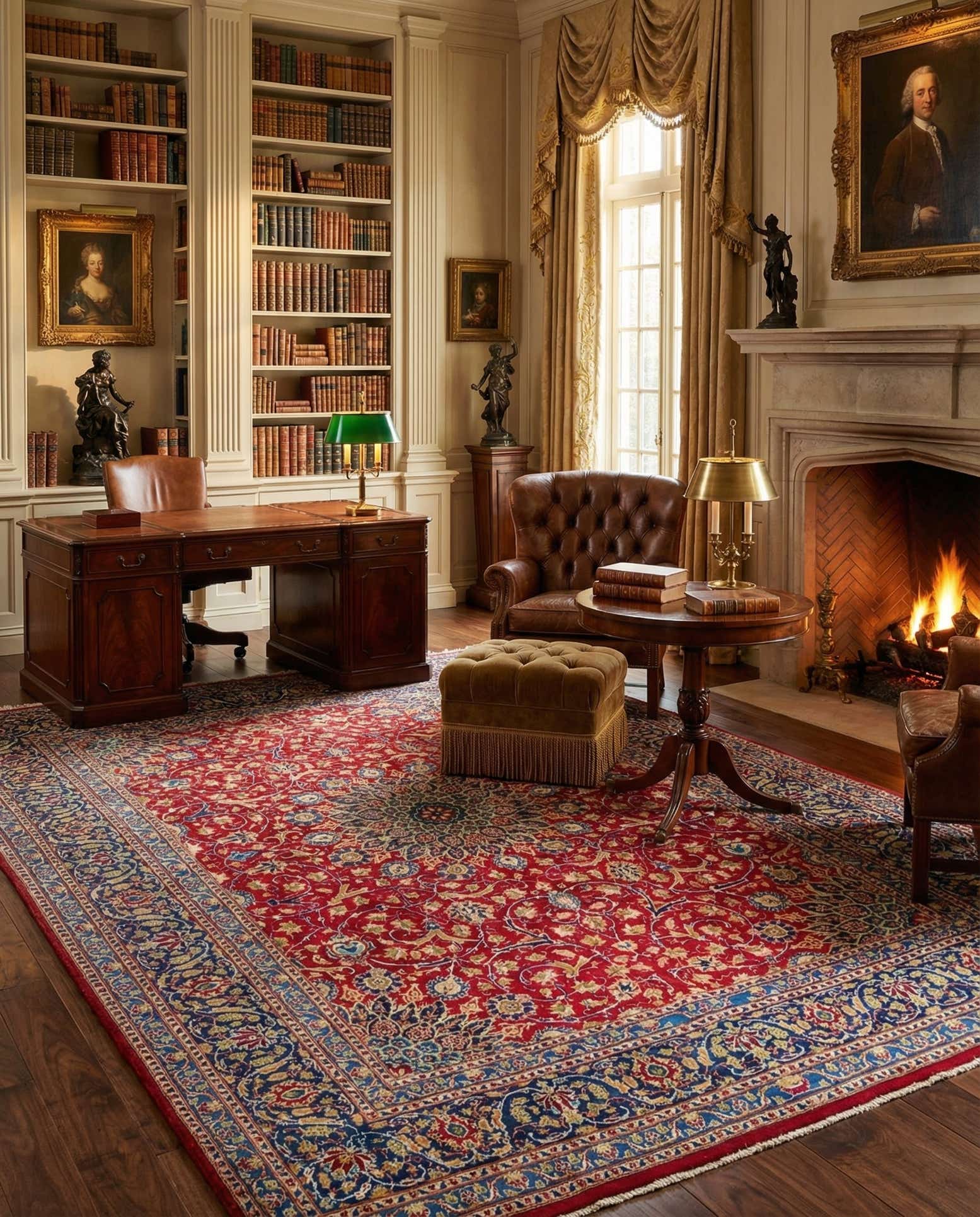 9' 7 x 13' Hand Knotted Kashmar Persian Wool Rug