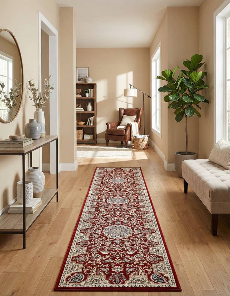 Detail image of 3' x 13' Nain Design Runner Rug