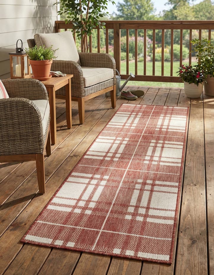 2' x 6' Easy-Clean Checkered Indoor / Outd...