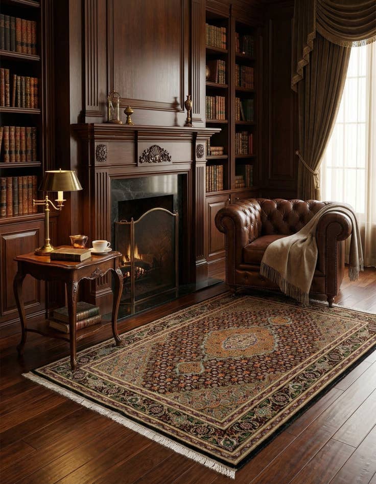 Detail image of  3' 3 x 4' 11  Hand Knotted Tabriz Persian Wool Rug