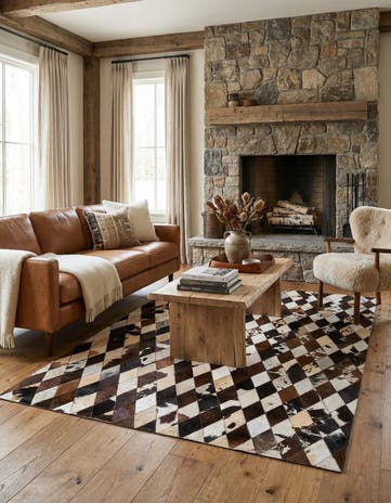 4' 8 x 6' 8 Cowhide Stocks Rug