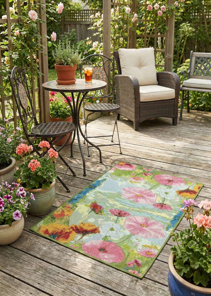 2' x 3' Easy-Clean Botanical Indoor / Outdoor Rug