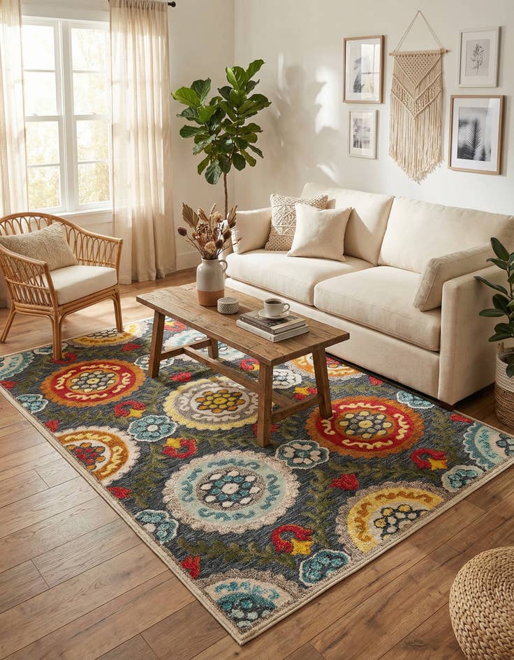 Detail image of 5' 3 x 8'  Washable Casablanca Indoor / Outdoor Rug