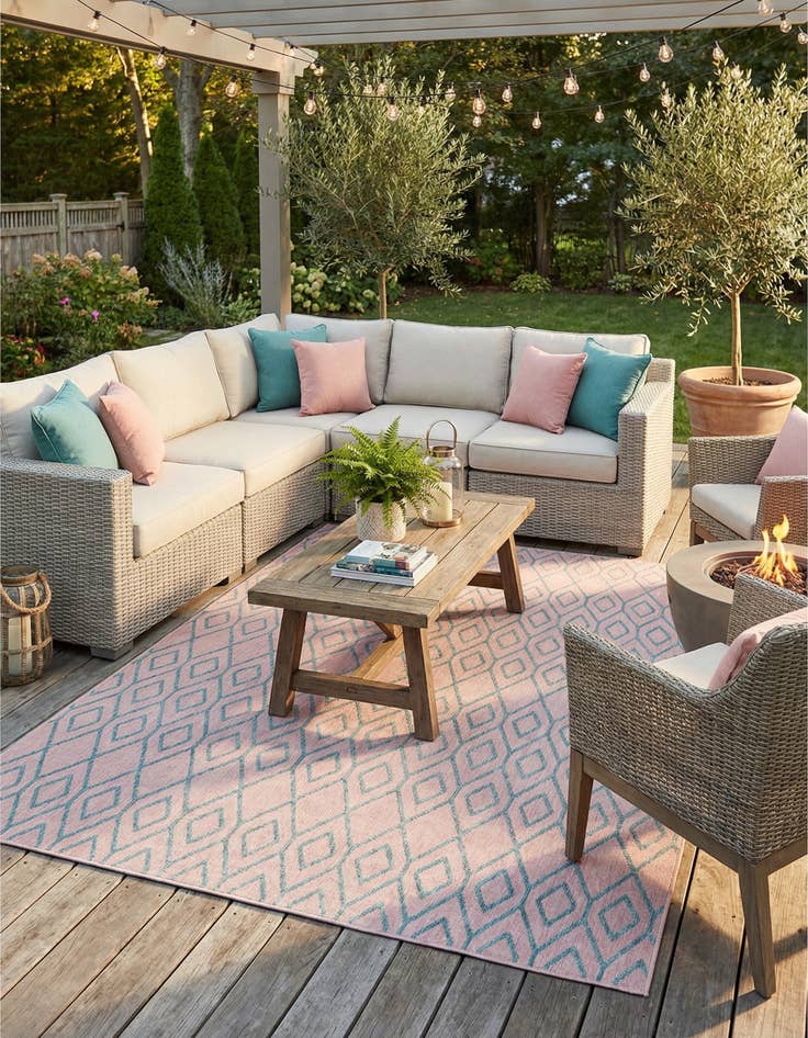 Detail image of 10' 8 x 10' 8  Washable Jill Zarin Turks and Caicos Indoor / Outdoor Square Rug