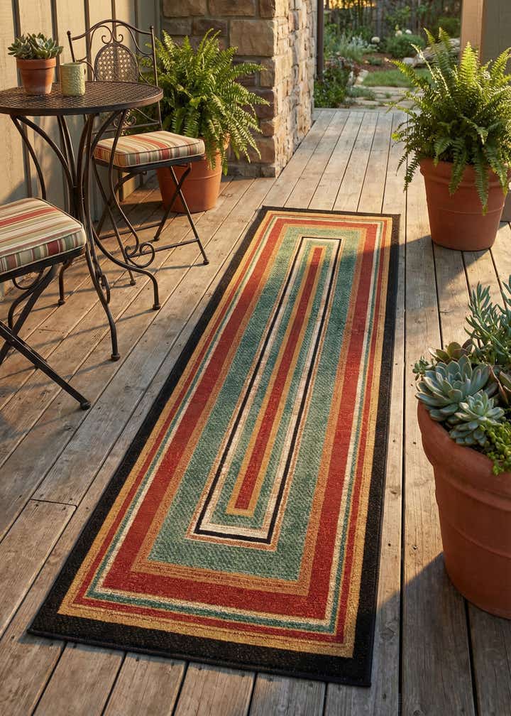 2' 7 x 10' Easy-Clean Modern Indoor / Outdoor Runner Rug