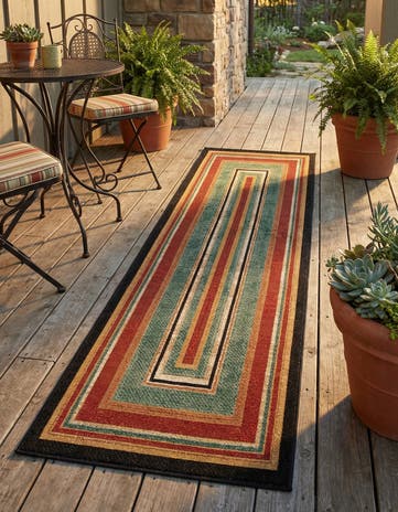 Easy-Clean Modern Indoor / Outdoor Runner Rug