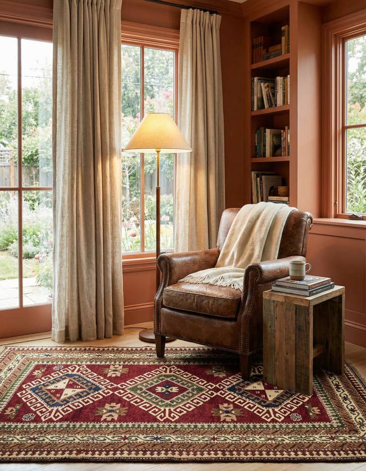 Detail image of 4' 1 x 6' 3  Hand Knotted Kars Wool Rug