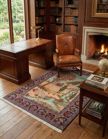 4' 8 x 6' 7 Kashan Wool Rug
