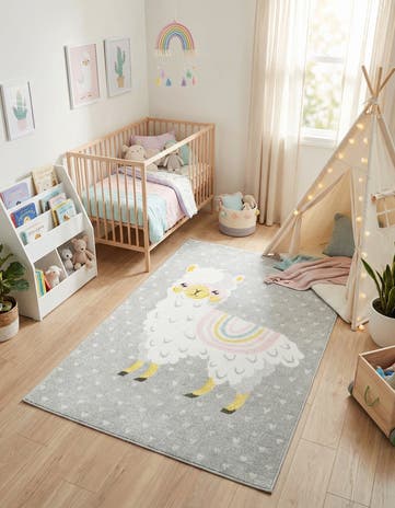 4' x 6' Llama Whimsy Kids Rug