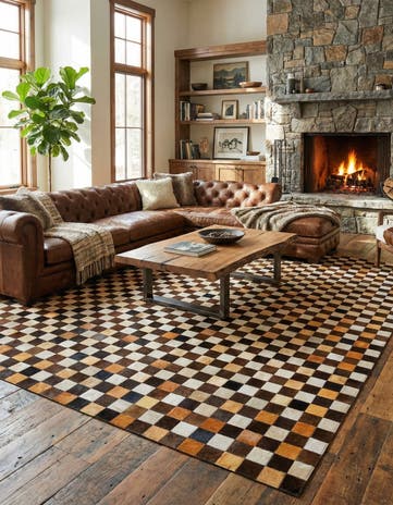 8' 2 x 9' 11 Cowhide - Patchwork Rug